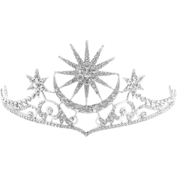 Star Moon Crystal Hair Band Bridal Headband Rhinestone Wedding Accessory